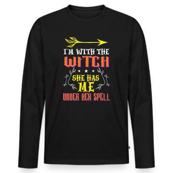 Halloween Men Costume Humor Funny Saying Outfit - Men's Premium Organic Long Sleeve Shirt - black - Front - Nico (187cm)