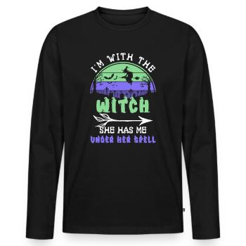 Halloween Men Costume Humor Funny Saying Outfit - Men's Premium Organic Long Sleeve Shirt - black - Front - Nico (187cm)