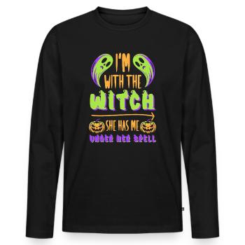 Halloween Men Costume Humor Funny Saying Outfit - Men's Premium Organic Long Sleeve Shirt - black - Front - Nico (187cm)