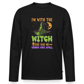 Halloween Men Costume Humor Funny Saying Outfit - Men's Premium Organic Long Sleeve Shirt - black - Front - Nico (187cm)
