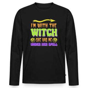 Halloween Men Costume Humor Funny Saying Outfit - Men's Premium Organic Long Sleeve Shirt - black - Front - Nico (187cm)