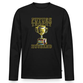 Ehemann Bräutigam Heirat Verlobung Geschenkidee - Männer Premium Bio Langarmshirt - Schwarz - Vorne - Nico (187cm)