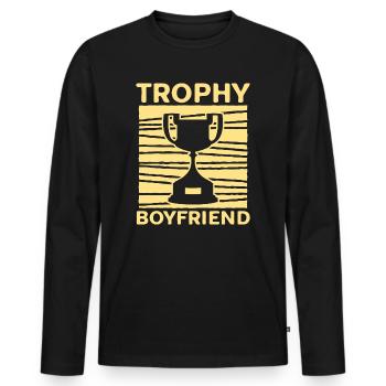 Freund Paare Liebe Beziehung Partner Geschenkidee - Männer Premium Bio Langarmshirt - Schwarz - Vorne - Nico (187cm)