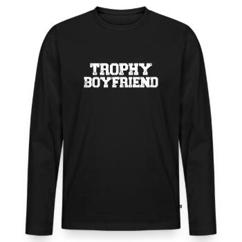 Freund Paare Liebe Beziehung Partner Geschenkidee - Männer Premium Bio Langarmshirt - Schwarz - Vorne - Nico (187cm)