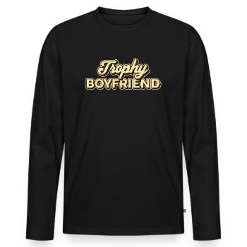 Freund Paare Liebe Beziehung Partner Geschenkidee - Männer Premium Bio Langarmshirt - Schwarz - Vorne - Nico (187cm)