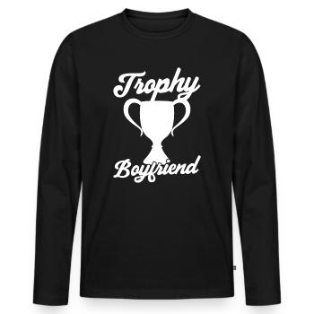 Freund Paare Liebe Beziehung Partner Geschenkidee - Männer Premium Bio Langarmshirt - Schwarz - Vorne - Nico (187cm)