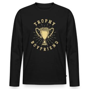 Freund Paare Liebe Beziehung Partner Geschenkidee - Männer Premium Bio Langarmshirt - Schwarz - Vorne - Nico (187cm)