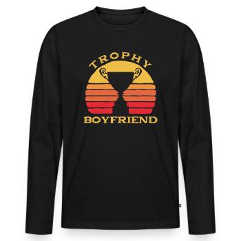 Freund Paare Liebe Beziehung Partner Geschenkidee - Männer Premium Bio Langarmshirt - Schwarz - Vorne - Nico (187cm)