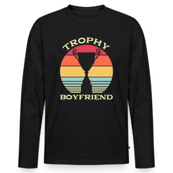 Freund Paare Liebe Beziehung Partner Geschenkidee - Männer Premium Bio Langarmshirt - Schwarz - Vorne - Nico (187cm)