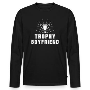 Freund Paare Liebe Beziehung Partner Geschenkidee - Männer Premium Bio Langarmshirt - Schwarz - Vorne - Nico (187cm)