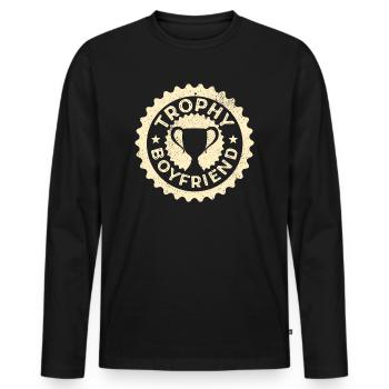 Freund Paare Liebe Beziehung Partner Geschenkidee - Männer Premium Bio Langarmshirt - Schwarz - Vorne - Nico (187cm)