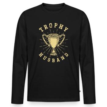 Ehemann Bräutigam Heirat Hochzeit Geschenkidee - Männer Premium Bio Langarmshirt - Schwarz - Vorne - Nico (187cm)