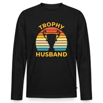 Ehemann Bräutigam Heirat Hochzeit Geschenkidee - Männer Premium Bio Langarmshirt - Schwarz - Vorne - Nico (187cm)
