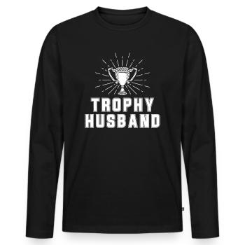 Mari Mariage Hommes Idée cadeau Mariage Mariage - T-shirt manches longues Premium bio Homme - noir - Devant - Nico (187cm)