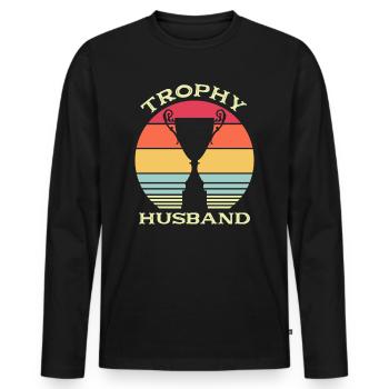 Mari Mariage Hommes Idée cadeau Mariage Mariage - T-shirt manches longues Premium bio Homme - noir - Devant - Nico (187cm)