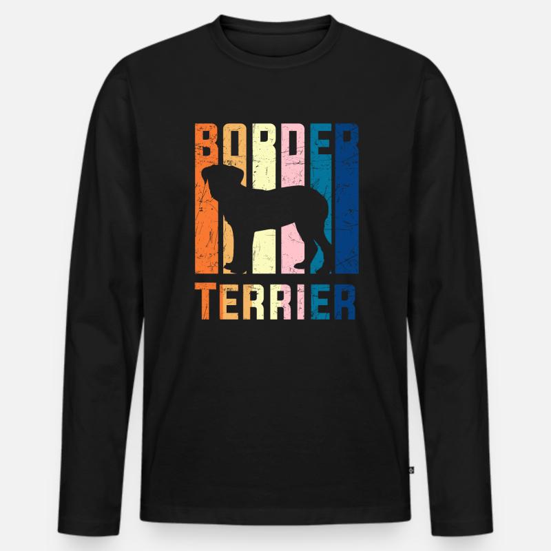 Border Terrier - Männer Premium Bio Langarmshirt - Schwarz