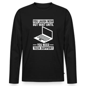 Computer Scientist Computer PC Printer Computer Writing - Men's Premium Organic Long Sleeve Shirt - black - Front - Nico (187cm)
