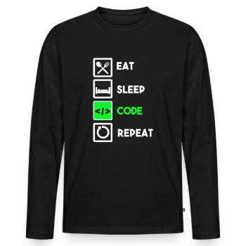 Programmierer Code Informatik Coder Programmieren - Männer Premium Bio Langarmshirt - Schwarz - Vorne - Nico (187cm)