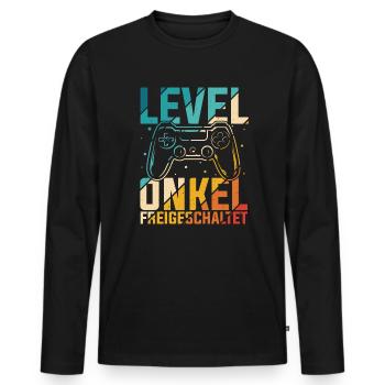 Werdender Onkel - Männer Premium Bio Langarmshirt - Schwarz - Vorne - Nico (187cm)