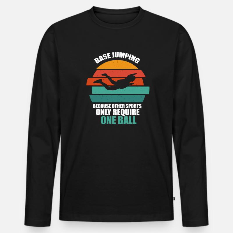 Base Jumping - Männer Premium Bio Langarmshirt - Schwarz