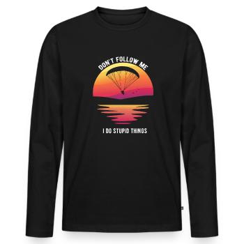 Base Jumping - Männer Premium Bio Langarmshirt - Schwarz - Vorne - Nico (187cm)