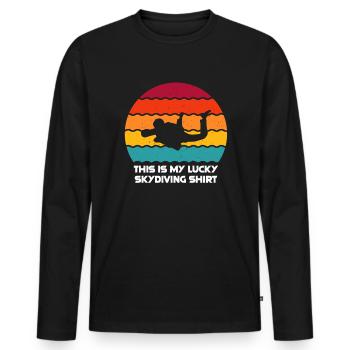 Sky Diving - Männer Premium Bio Langarmshirt - Schwarz - Vorne - Nico (187cm)