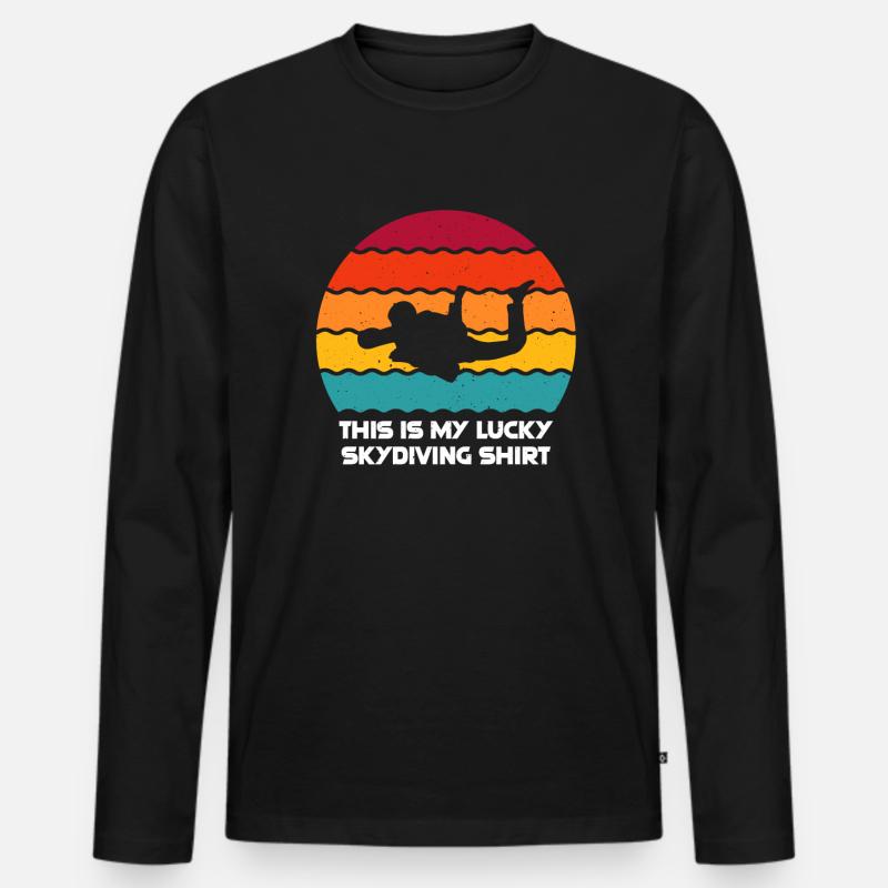 Sky Diving - Männer Premium Bio Langarmshirt - Schwarz