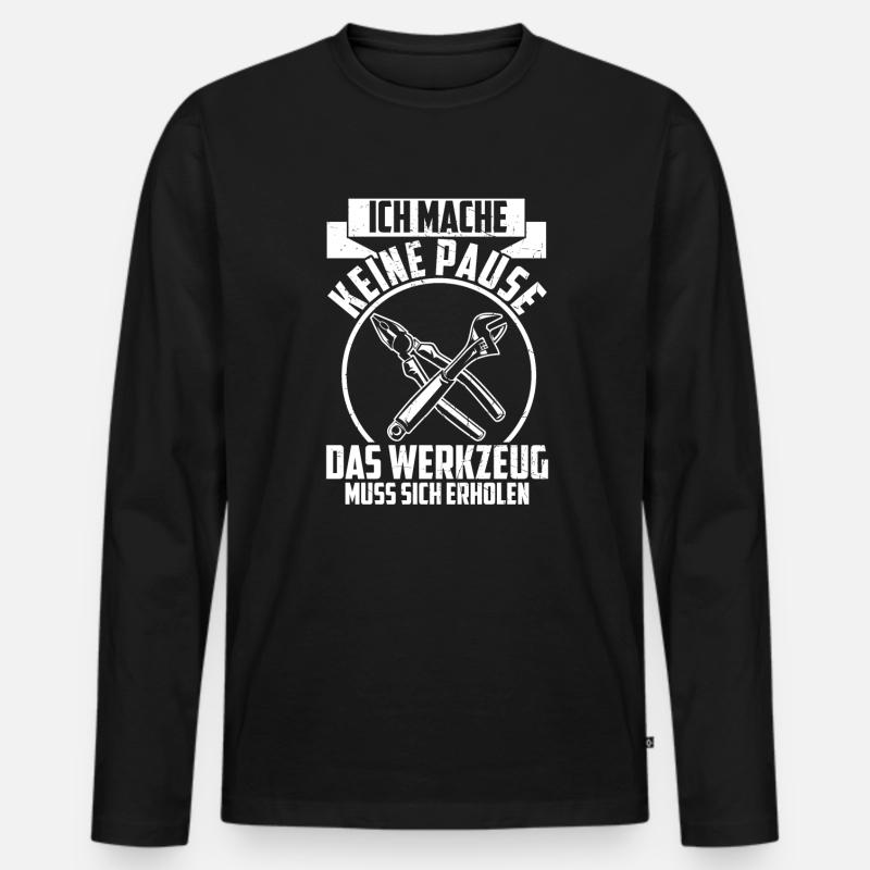 Lustige Handwerker Geschenkidee - Männer Premium Bio Langarmshirt - Schwarz