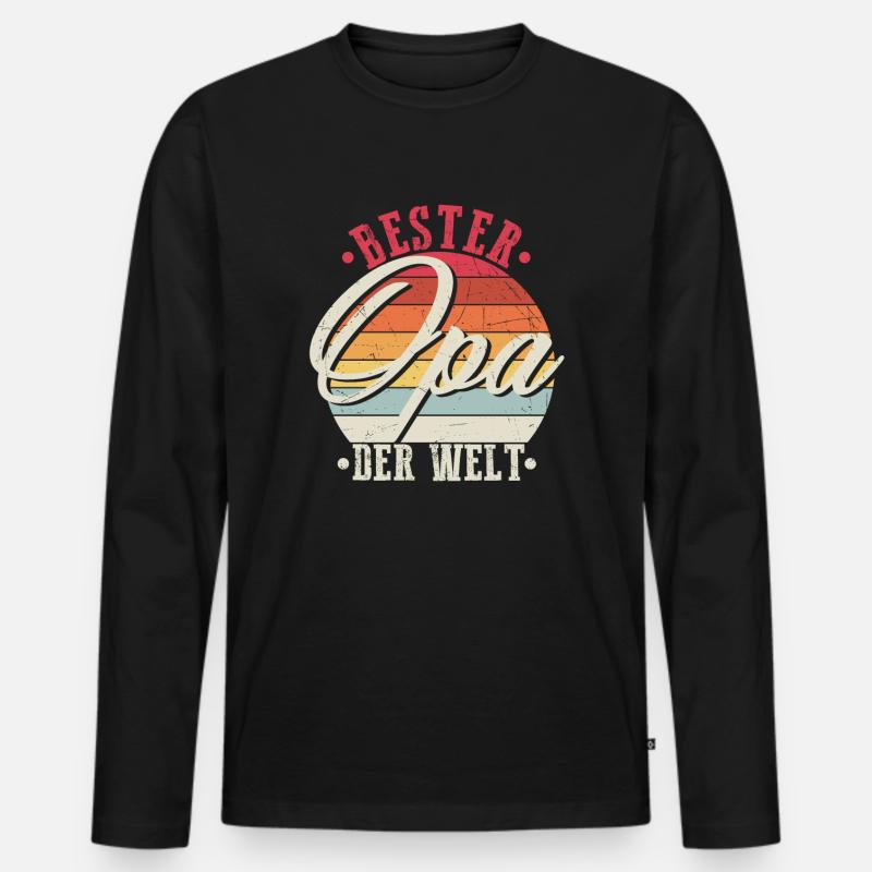 Bester Opa - Männer Premium Bio Langarmshirt - Schwarz