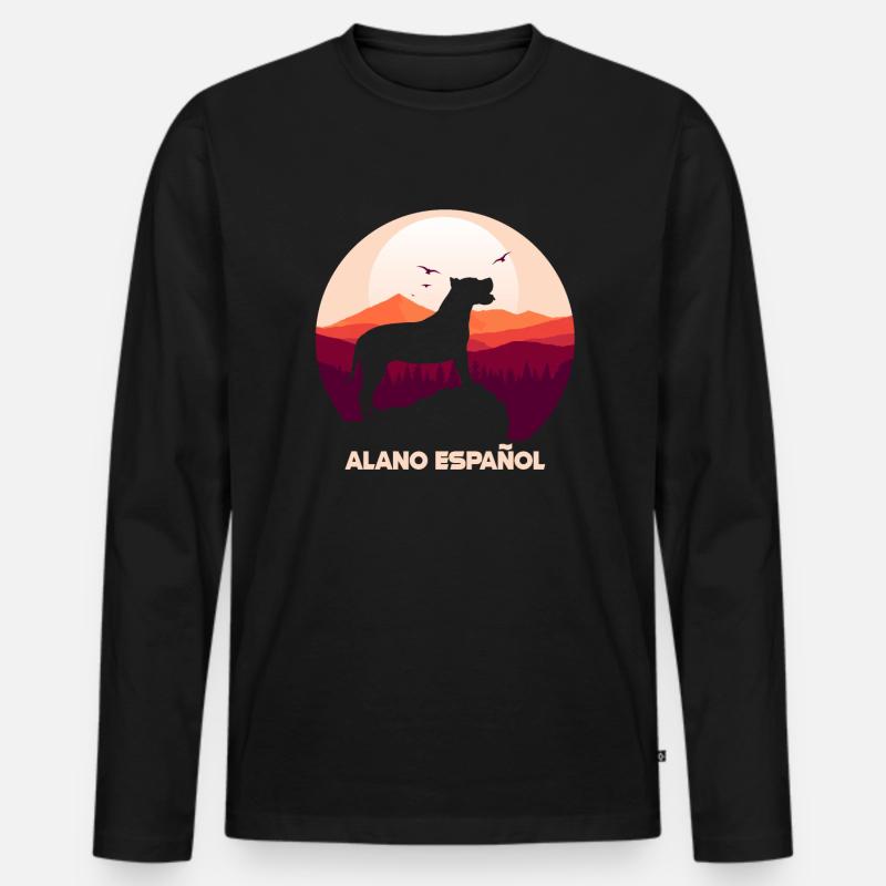 Alano Espanol - Männer Premium Bio Langarmshirt - Schwarz