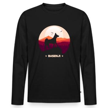 Basenji - Männer Premium Bio Langarmshirt - Schwarz - Vorne - Nico (187cm)