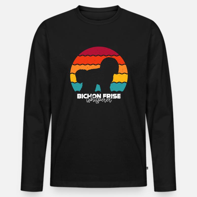 Bichon Frise - Männer Premium Bio Langarmshirt - Schwarz