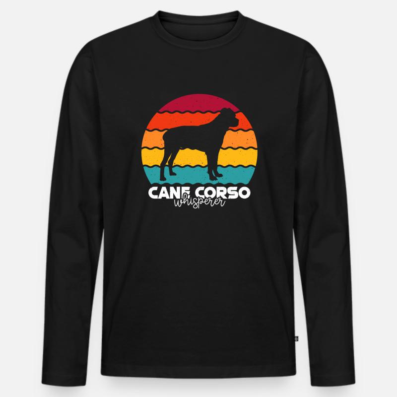Cane Corso - Männer Premium Bio Langarmshirt - Schwarz