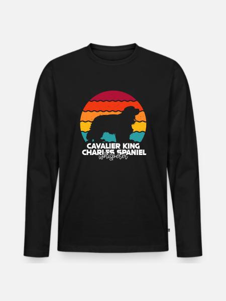 Cavalier King Charles Spaniel Geschenk - Männer Premium Bio Langarmshirt - Schwarz