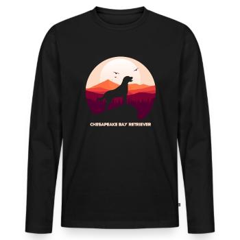 Retriever de la baie de Chesapeake - T-shirt manches longues Premium bio Homme - noir - Devant - Nico (187cm)