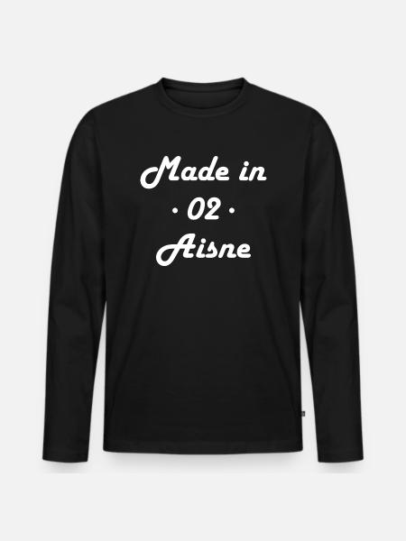 Made in aisne - T-shirt manches longues Premium bio Homme - noir