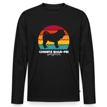 Shar Pei - Männer Premium Bio Langarmshirt - Schwarz - Vorne - Nico (187cm)