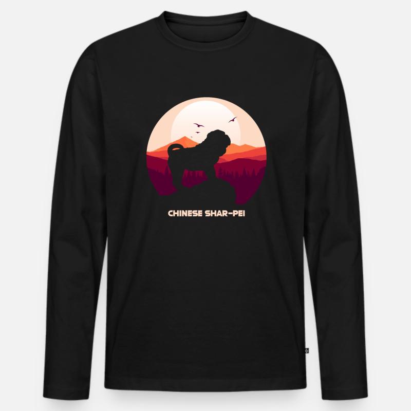 Shar Pei - Männer Premium Bio Langarmshirt - Schwarz