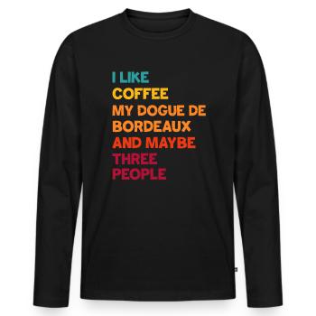 Dogue de Bordeaux - T-shirt manches longues Premium bio Homme - noir - Devant - Nico (187cm)