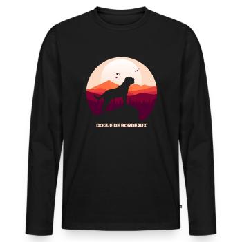 Dogue de Bordeaux - T-shirt manches longues Premium bio Homme - noir - Devant - Nico (187cm)