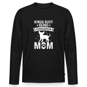 D’une manière ou d’une autre occupée à être maman Chihuahua - T-shirt manches longues Premium bio Homme - noir - Devant - Nico (187cm)