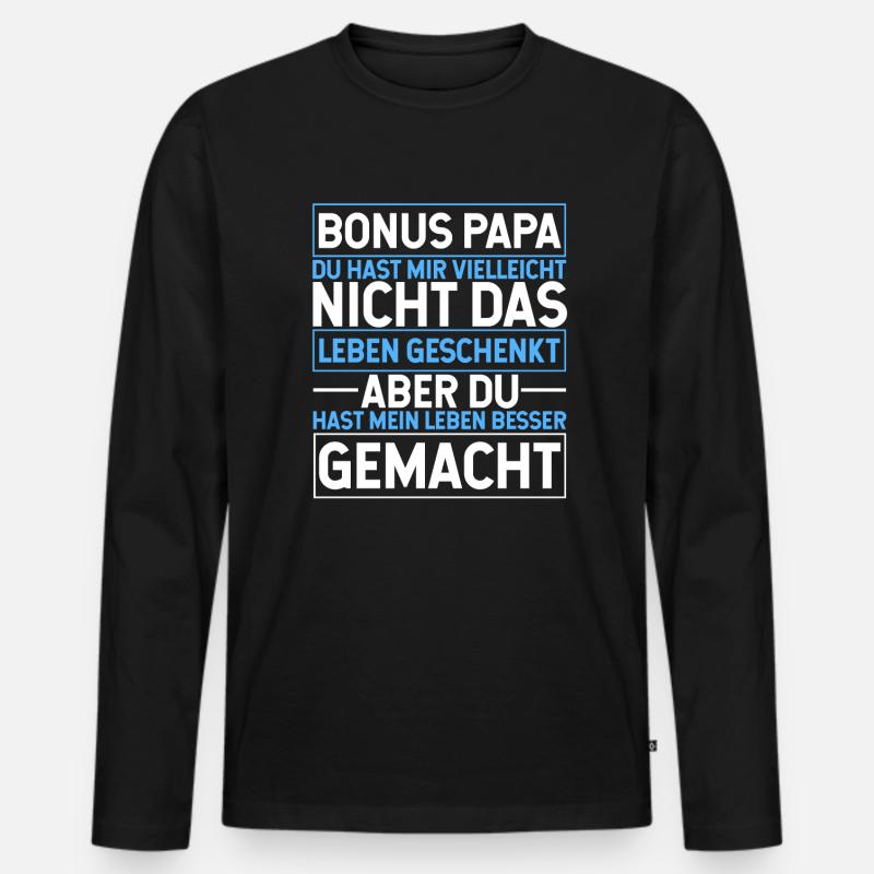 Bonus Papa - Männer Premium Bio Langarmshirt - Schwarz