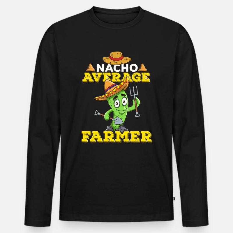 Cinco De Mayo Farmer - Männer Premium Bio Langarmshirt - Schwarz
