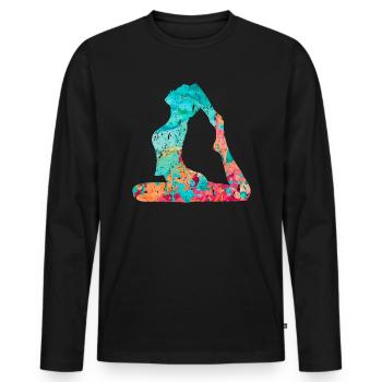 Yoga and Pilates in PopArt - Men's Premium Organic Long Sleeve Shirt - black - Front - Nico (187cm)
