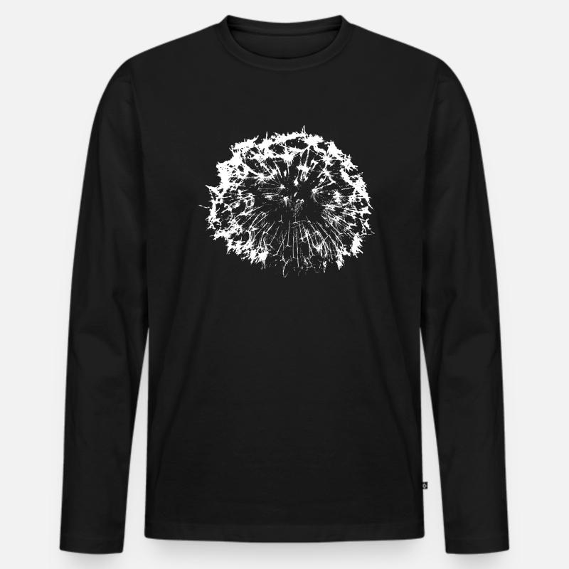 Löwenzahn - Männer Premium Bio Langarmshirt - Schwarz