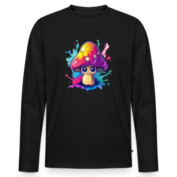 Colorful lucky guy - Men's Premium Organic Long Sleeve Shirt - black - Front - Nico (187cm)