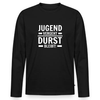 La jeunesse a soif! Anniversaire chemise anniversaire - T-shirt manches longues Premium bio Homme - noir - Devant - Nico (187cm)