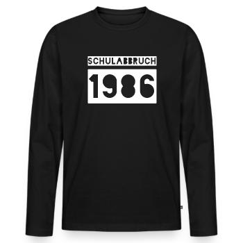 1986 schulabbruch nix abi - Männer Premium Bio Langarmshirt - Schwarz - Vorne - Nico (187cm)