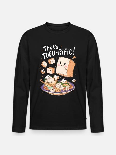 Tofu Lustiges - Männer Premium Bio Langarmshirt - Schwarz