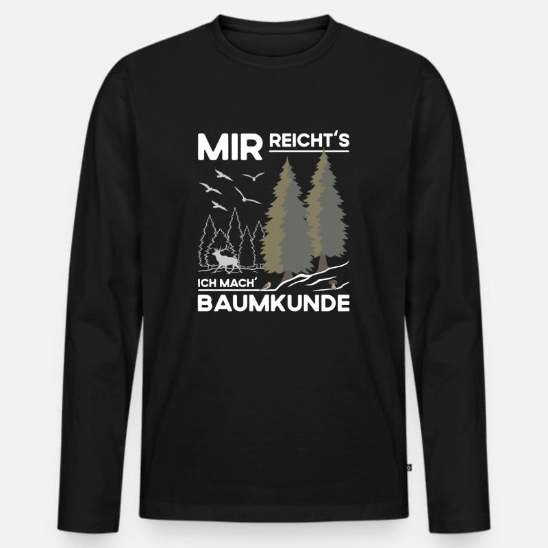 Baumkunde - Männer Premium Bio Langarmshirt - Schwarz